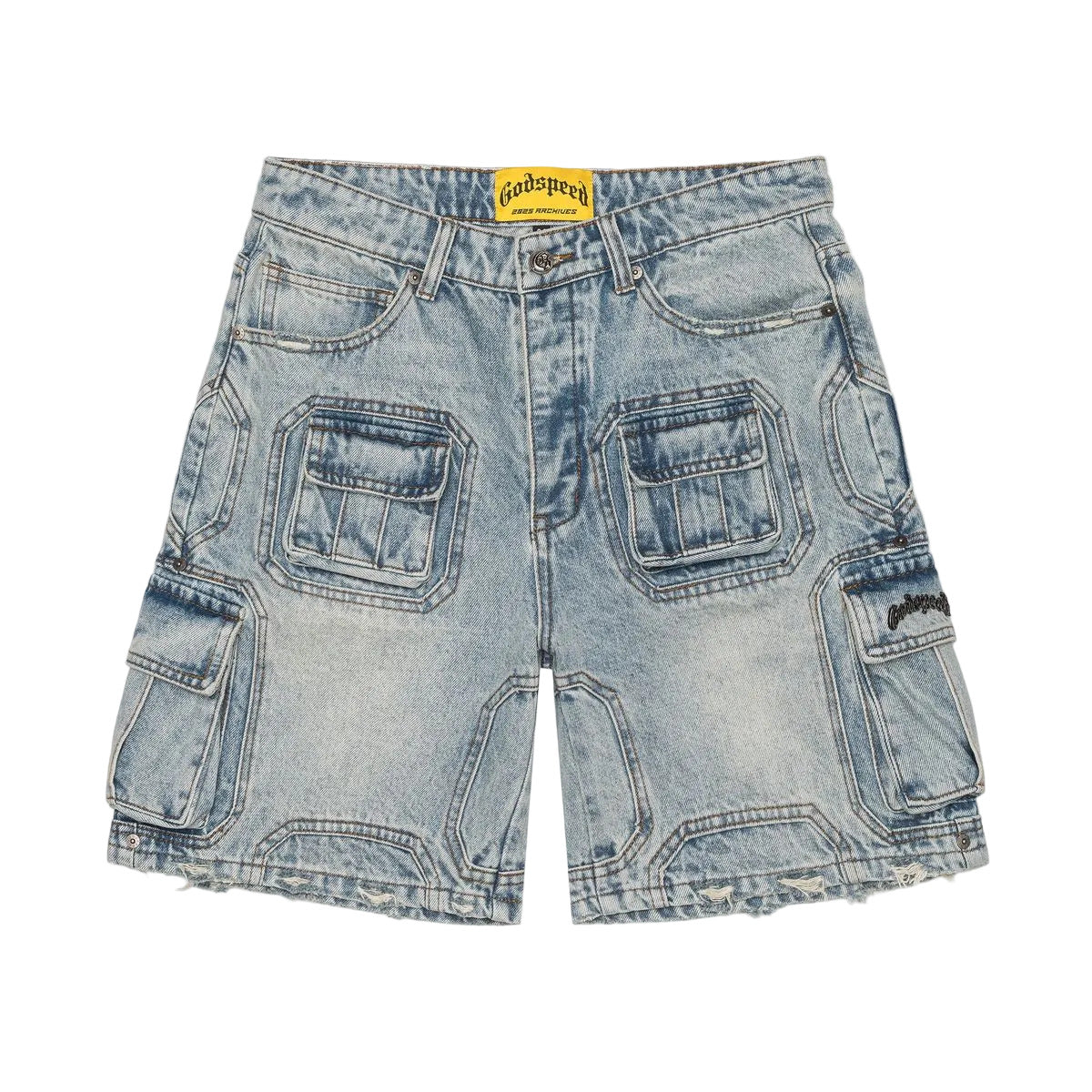 GODSPEED OCTAGON CARGO DENIM SHORTS by Godspeed