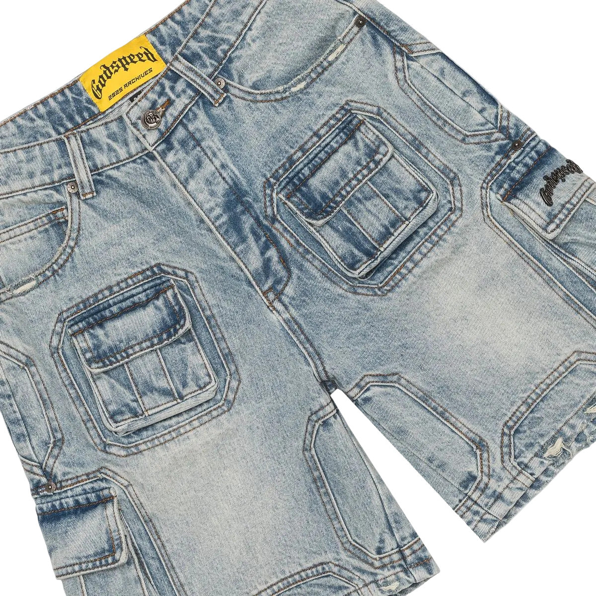 GODSPEED OCTAGON CARGO DENIM SHORTS by Godspeed