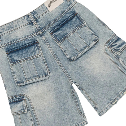 GODSPEED OCTAGON CARGO DENIM SHORTS by Godspeed