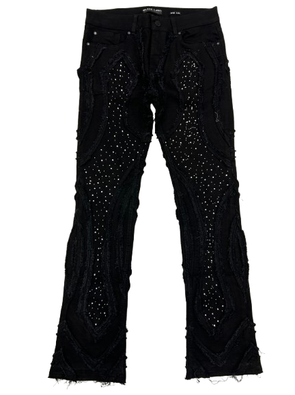 BLACK LIGHT BIG AND TALL MEN'S STUDS FLARE FIT