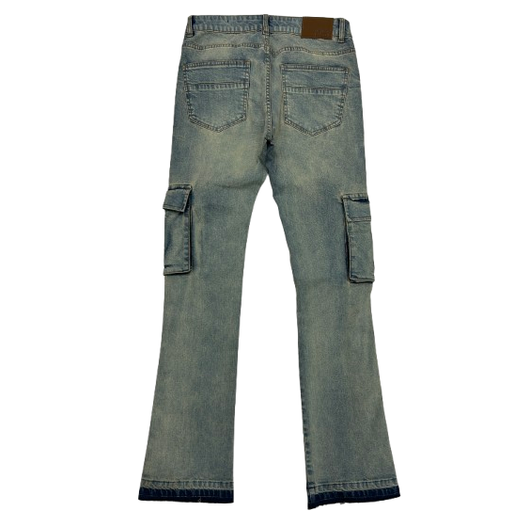 BIG AND TALL MEN'S CARGO PEARLS FLARE FIT by Black Light