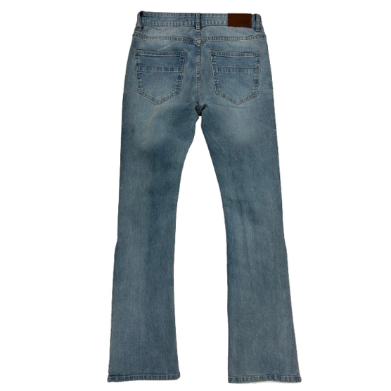 BLACK LIGHT BIG AND TALL MEN'S PATCHWORK STUD FLARE FIT JEANS by Black Light