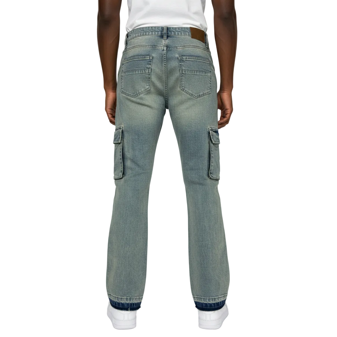 BIG AND TALL MEN'S CARGO PEARLS FLARE FIT by Black Light