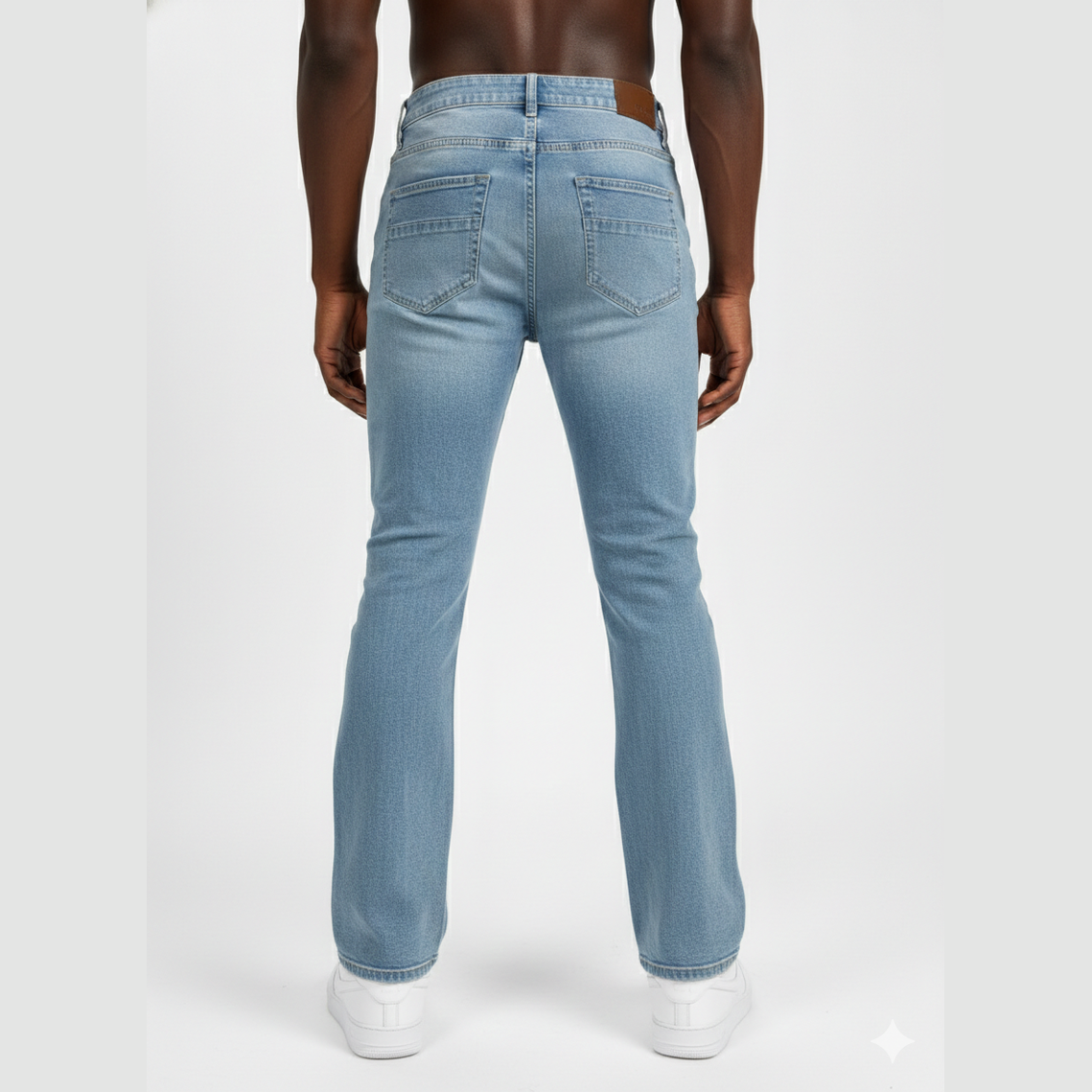 BLACK LIGHT BIG AND TALL MEN'S PATCHWORK STUD FLARE FIT JEANS