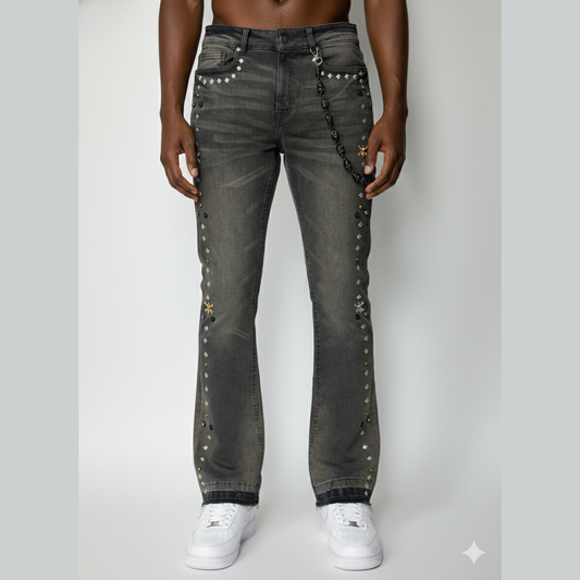 BLACK LIGHT BIG AND TALL MEN'S STUDS FLARE FIT by Black Light