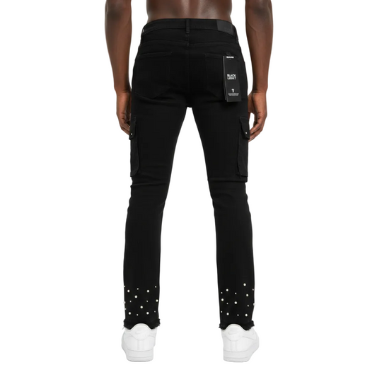 BIG AND TALL MEN'S CARGO PEARLS FLARE FIT by Black Light