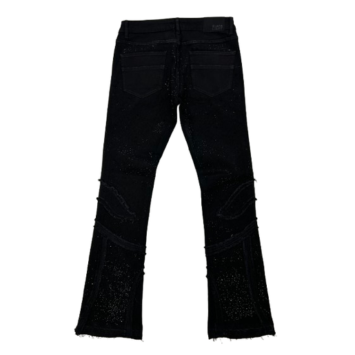 PATCH FLARE FIT STUDDED JEANS by Black Light