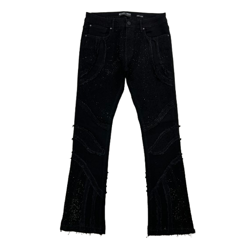 PATCH FLARE FIT STUDDED JEANS by Black Light