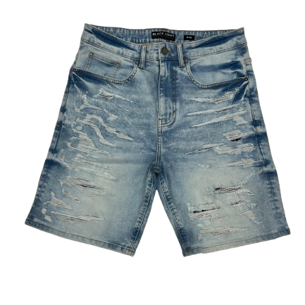 RIP AND REPAIR DENIM SHORTS by Black Light