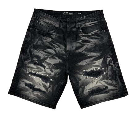 WASHED FASHION GEM SHORTS by Black Light