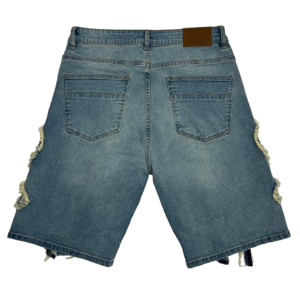 MENS FASHION RIPPED DENIM SHORT by Black Light