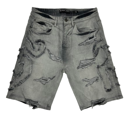 MENS FASHION RIPPED DENIM SHORT by Black Light