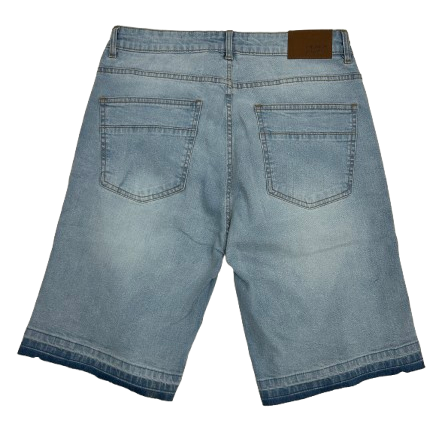 DISTRESSED CROSS DENIM SHORTS by Black Light