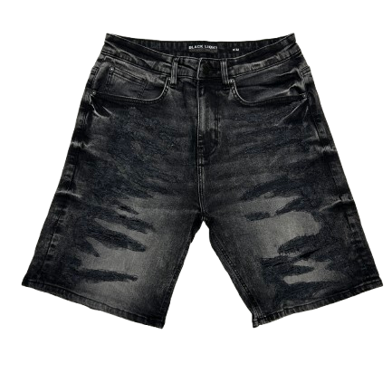 RIP AND REPAIR DENIM SHORTS by Black Light