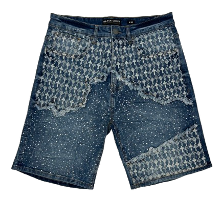 CROSS STUDDED DENIM JEANS by Black Light