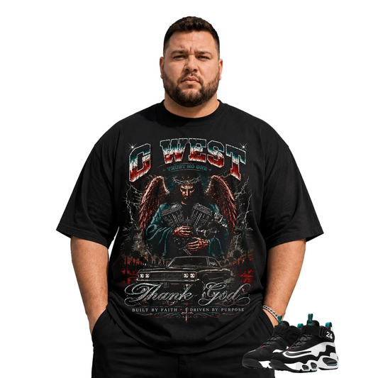 G WEST RHINESTONE THANK GOD TEE by G-WEST