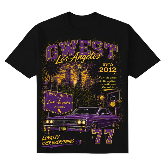 G WEST RHINESTONE WELCOME TO LOS ANGELES TEE by G-WEST