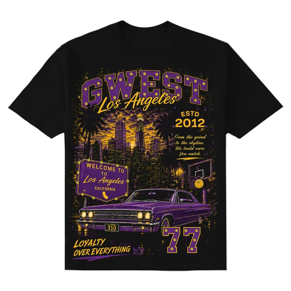 G WEST RHINESTONE WELCOME TO LOS ANGELES TEE by G-WEST