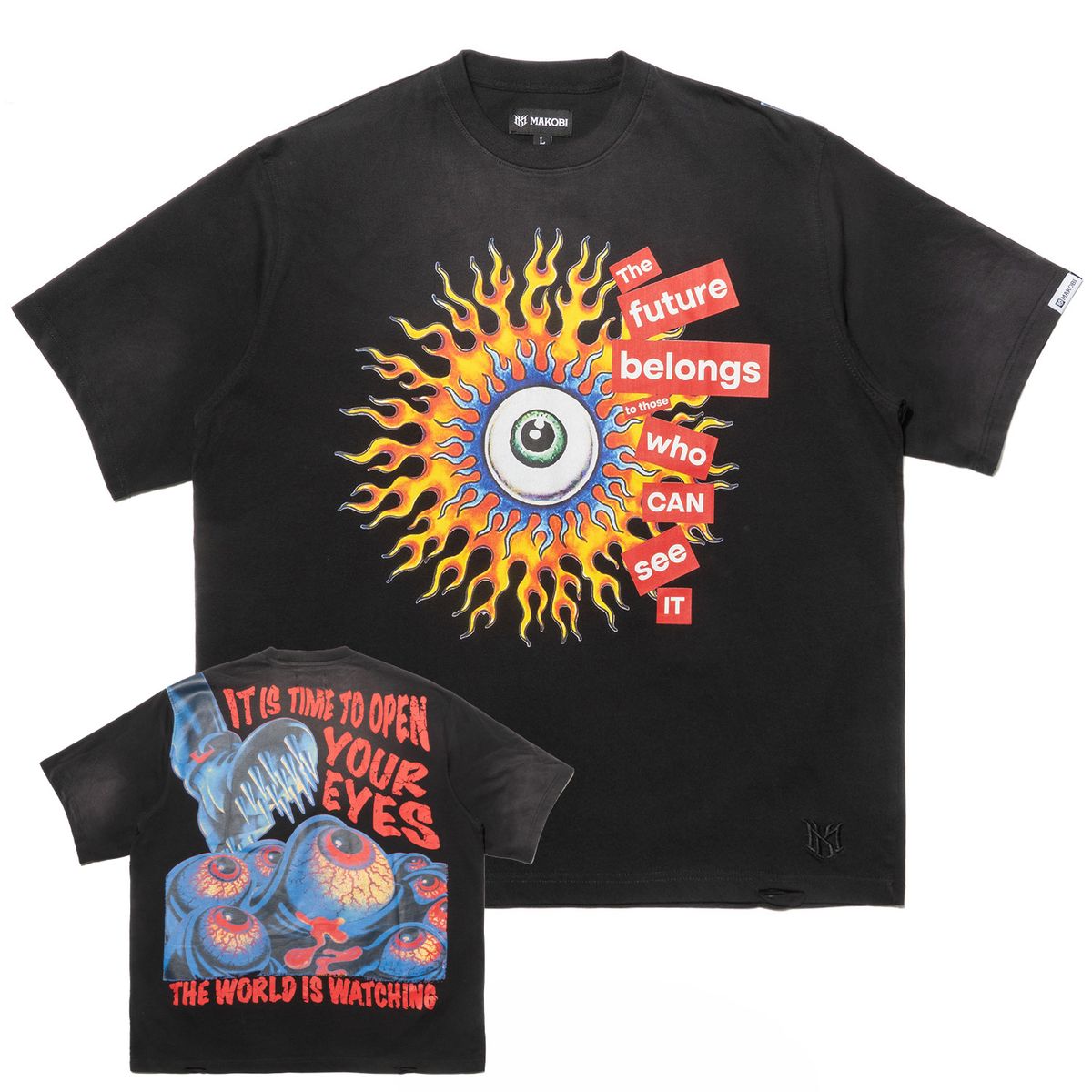 MAKOBI THE WORLD IS WATCHING TEE by Makobi