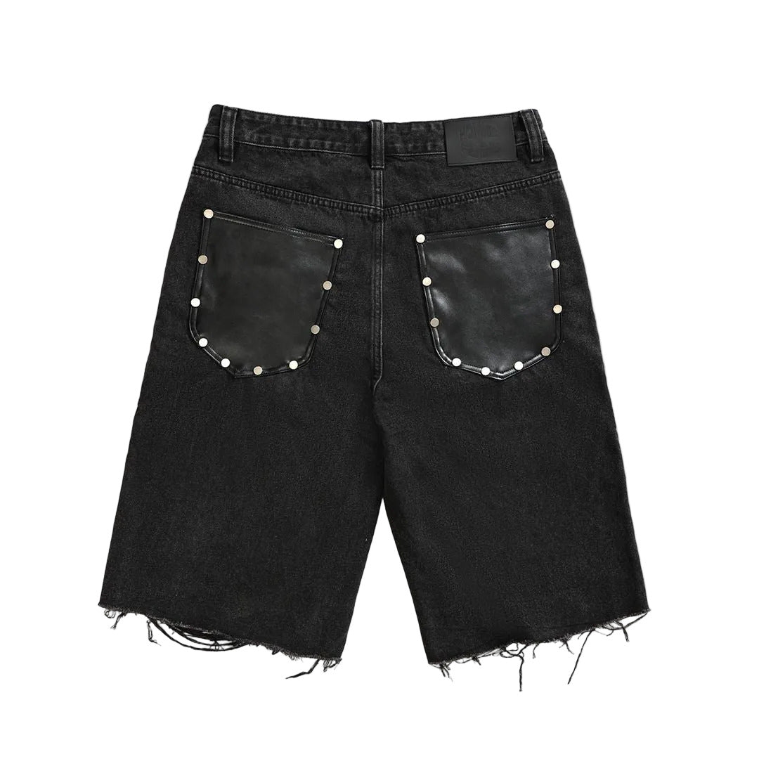 HOMME FEMME ARSENAL STUDDED DENIM SHORTS by HOMME FEMME