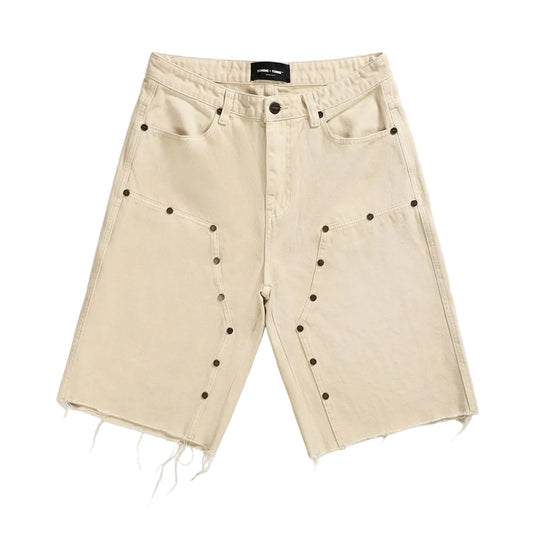 HOMME FEMME ARSENAL STUDDED DENIM SHORTS by HOMME FEMME
