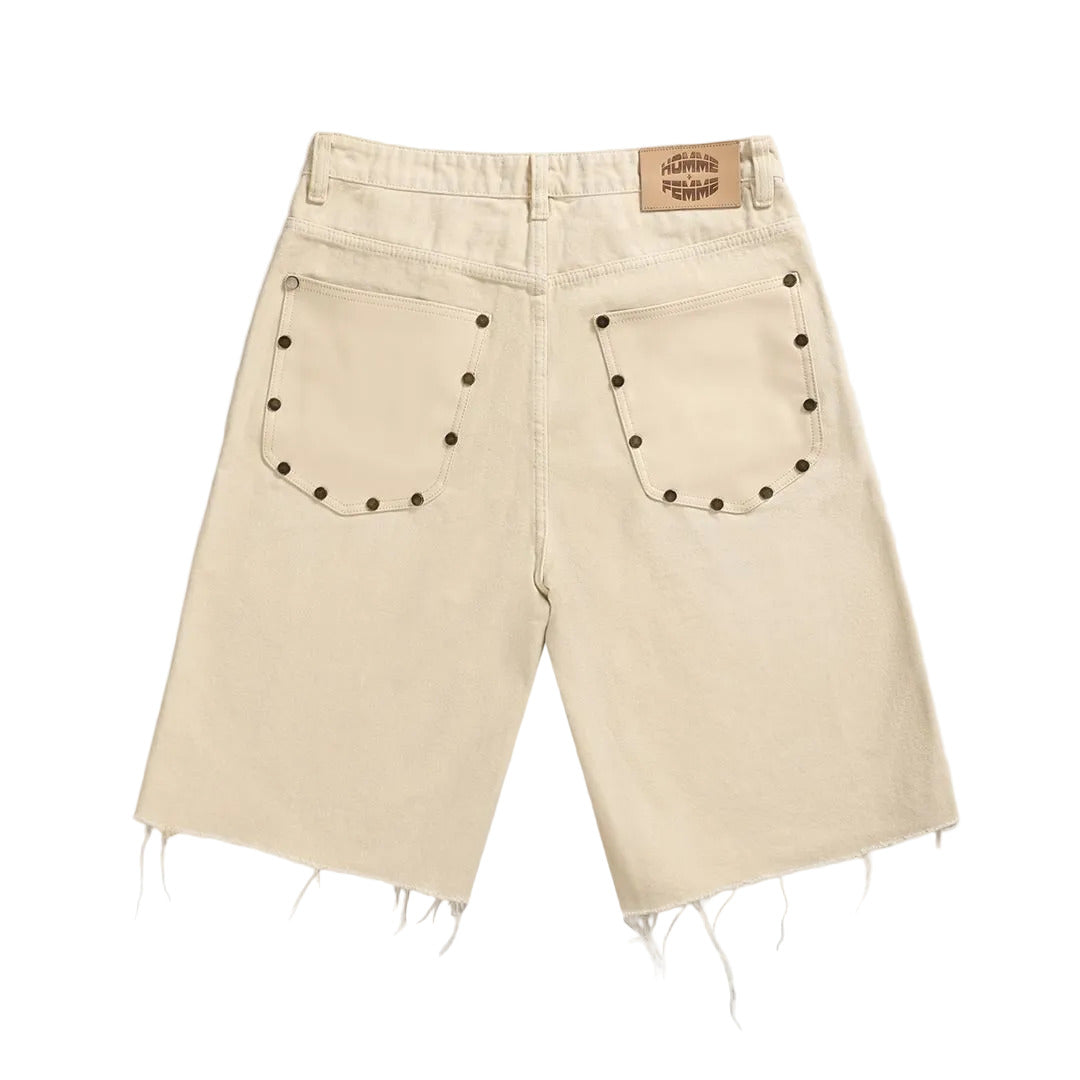 HOMME FEMME ARSENAL STUDDED DENIM SHORTS by HOMME FEMME