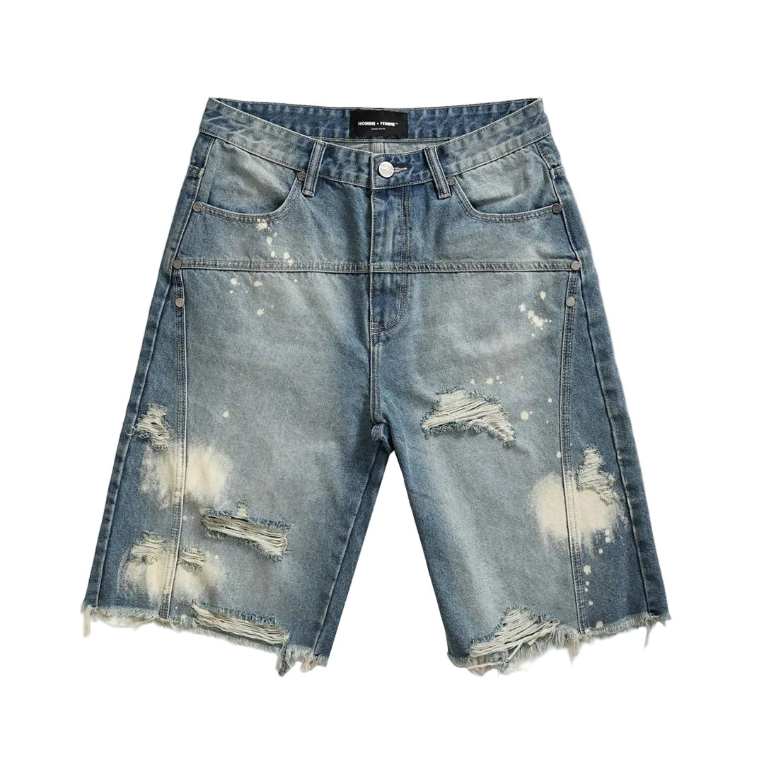 HOMME FEMME NOMAD STUDDED DENIM SHORTS by HOMME FEMME