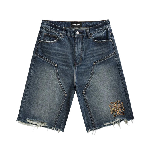 HOMME FEMME MAISON CREST DENIM SHORTS by HOMME FEMME