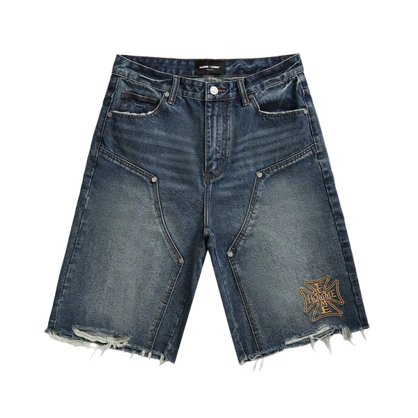 HOMME FEMME MAISON CREST DENIM SHORTS by HOMME FEMME