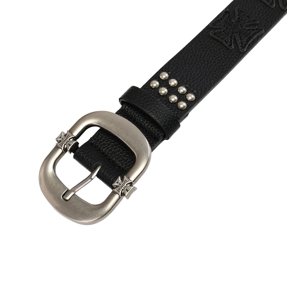 HOMME FEMME IRON CREST CROSS PATCH BELT by HOMME FEMME