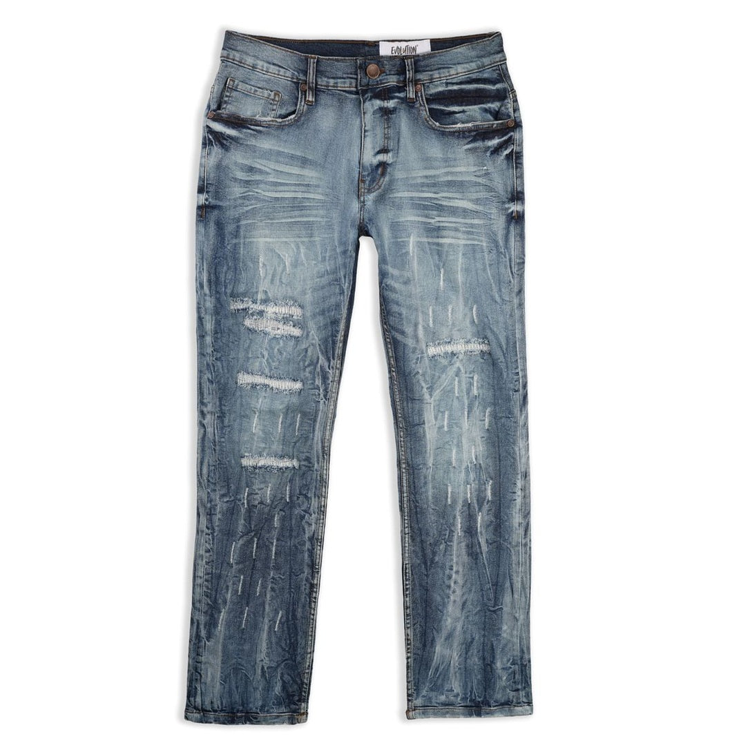 EVOLUTION BIGMENS PREMIUM DISTRESSED STRAIGHT JEANS by Evolution