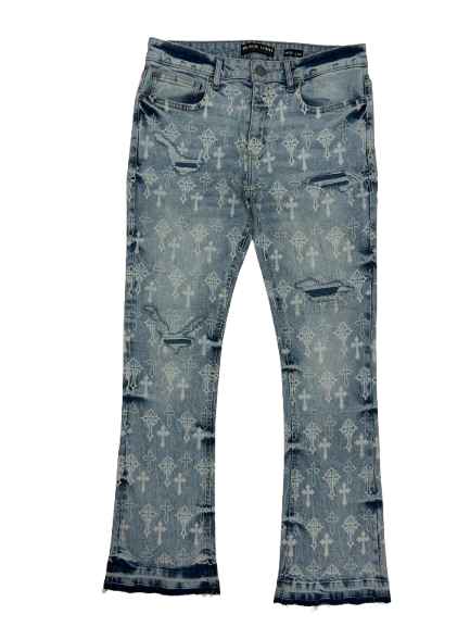 CWF LATIN CROSS PRINT FASHION JEANS by Citywide Fashions
