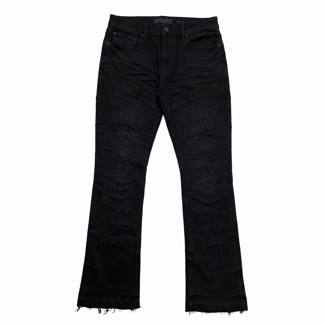 BLACK LIGHT CUT AND SEWN OPEN HEM FIT JEANS by Citywide Fashions
