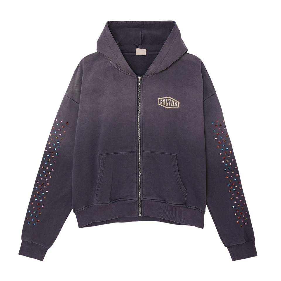 CACTUS VALLEY CRYSTAL CACTUS ZIPUP HOODIE by AZVA