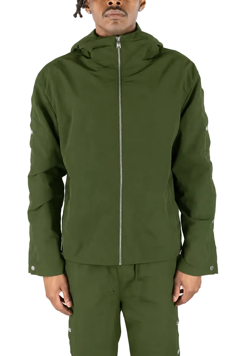 REBEL MINDS NYLON SNAP BUTTON JACKET by Rebel Minds