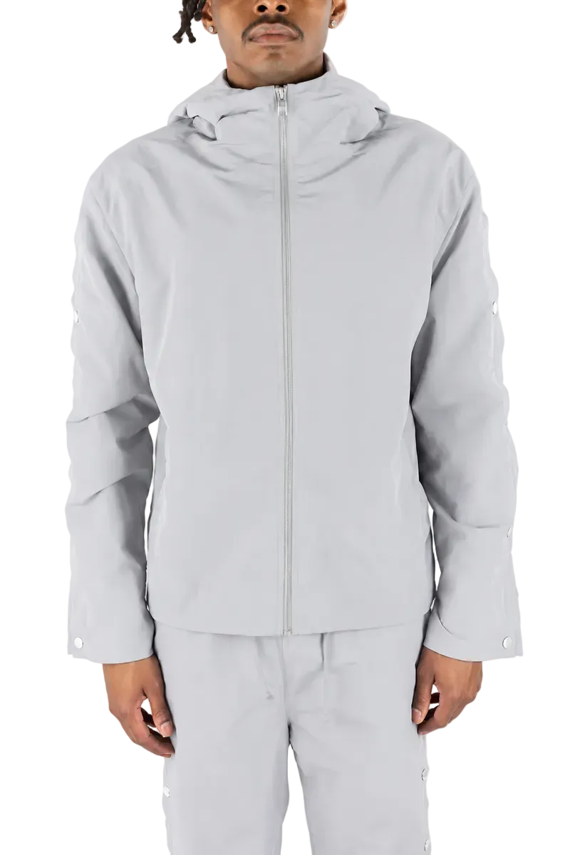 REBEL MINDS NYLON SNAP BUTTON JACKET by Rebel Minds