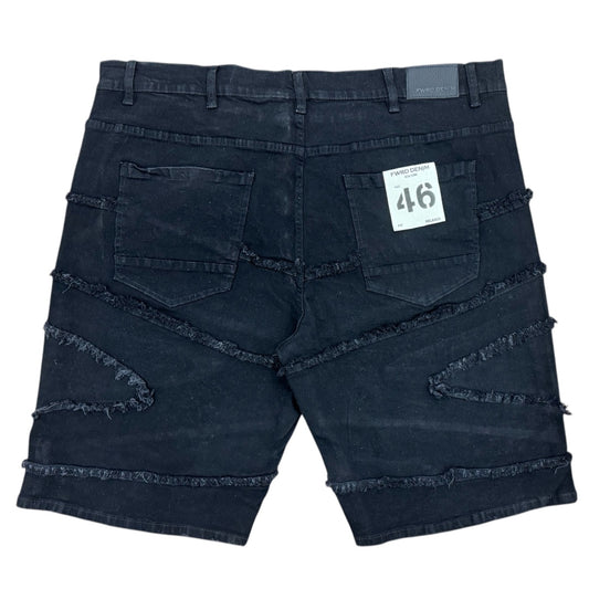 FWRD CRYSTAL SLASH DENIM SHORT by FWRD