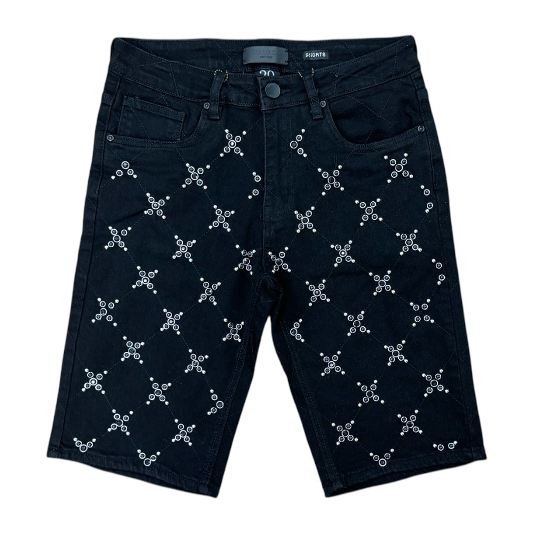 WAIMEA DIAMOND PEARL JORTS-BLACK