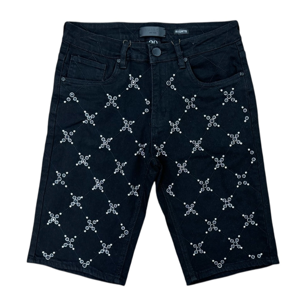 WAIMEA DIAMOND PEARL JORTS-BLACK