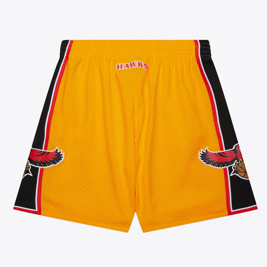 ATLANTA HAWKS 2004 YELLOW ALTERNATE SHORTS by Mitchell and Ness
