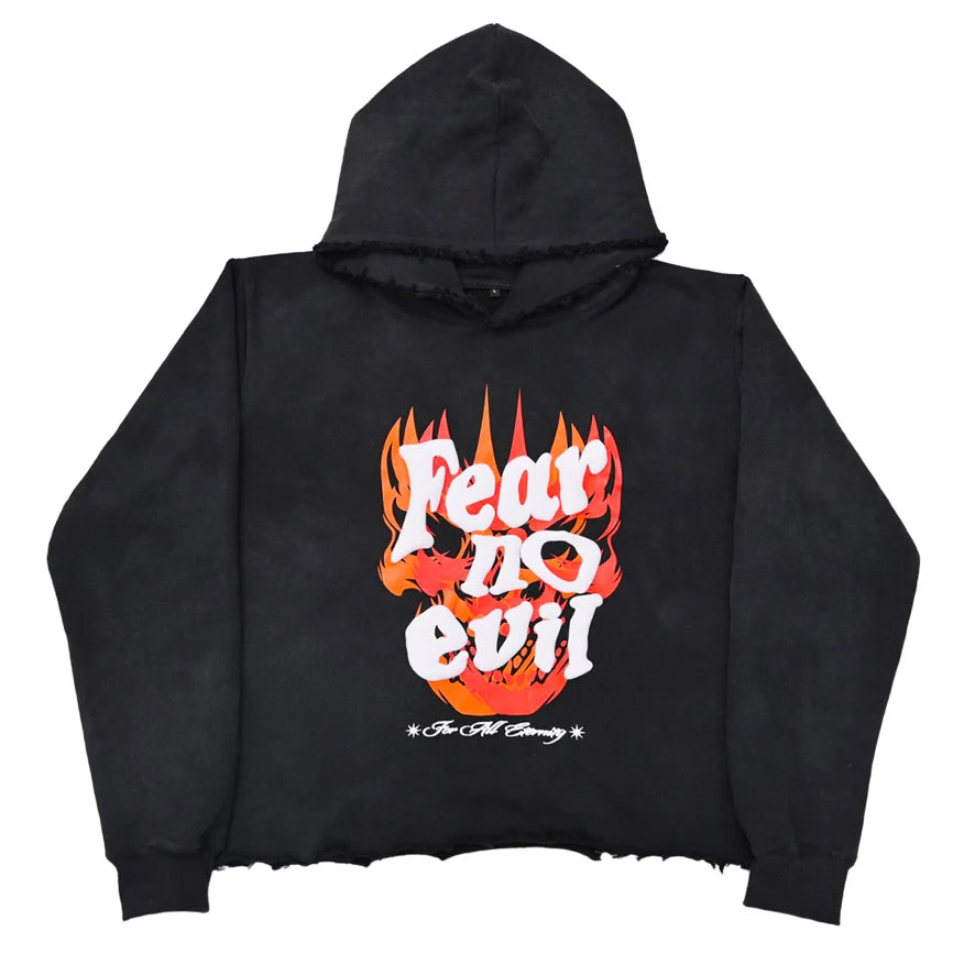 FLY AS ELI FEAR NO EVIL CROPPED HOODIE by FLY AS ELI