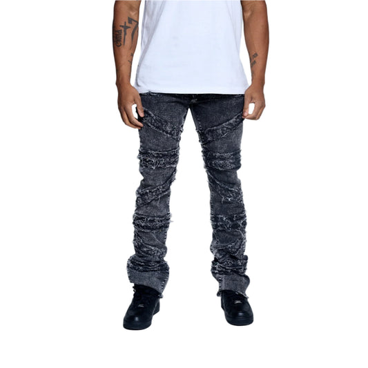 FWRD STACKED CROSSOVER DENIM-WASHED BLACK by FWRD