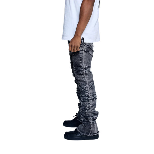 FWRD STACKED CROSSOVER DENIM-WASHED BLACK by FWRD