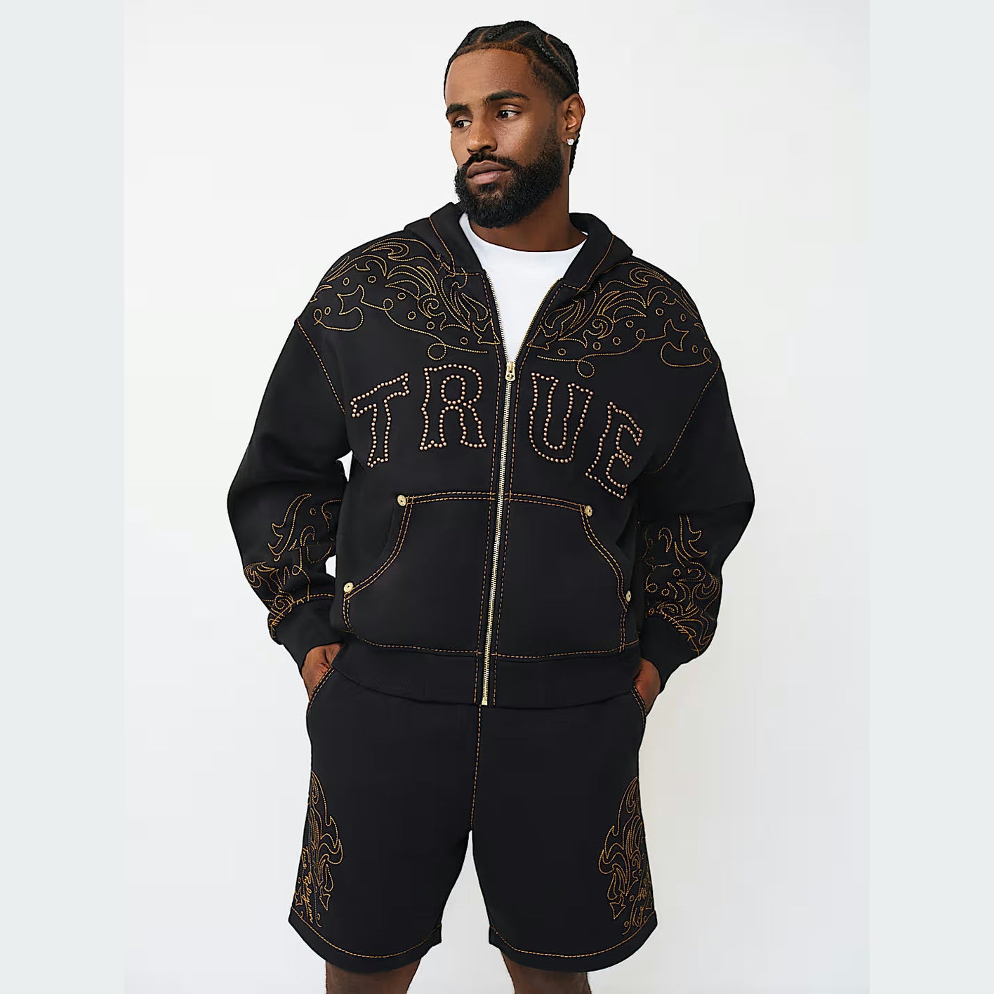 TRUE RELIGION RODEO BIG T BOXY ZIP HOODIE by True Religion