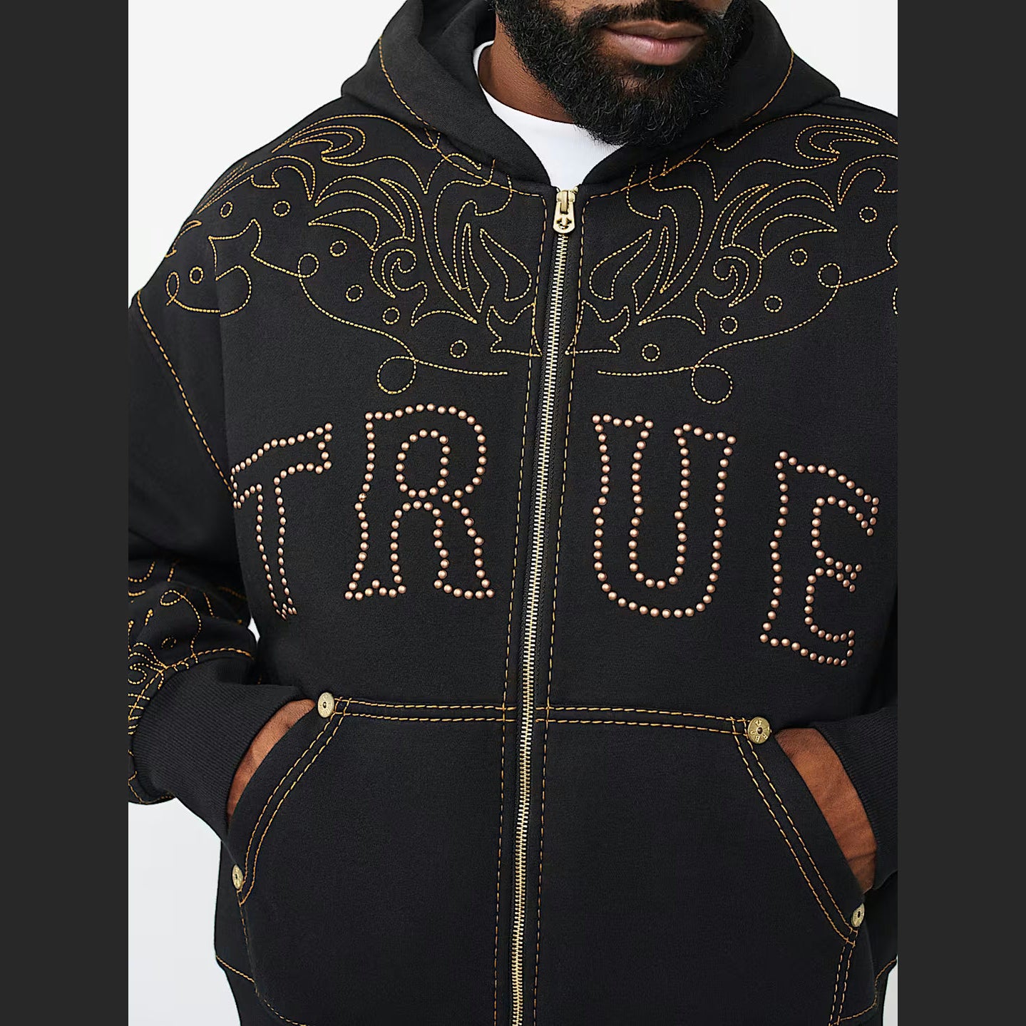 TRUE RELIGION RODEO BIG T BOXY ZIP HOODIE by True Religion
