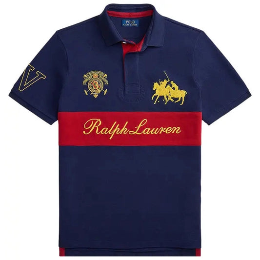 RALPH LAUREN SCRIT CHEST STRIPE POLO by Ralph Lauren