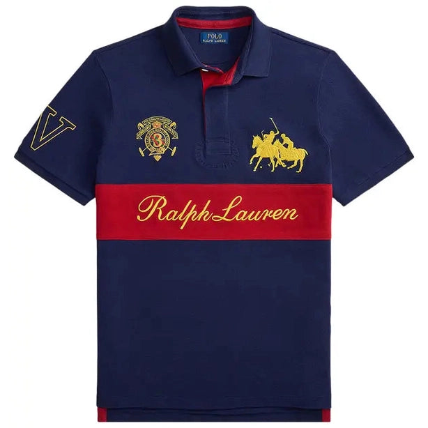 RALPH LAUREN SCRIT CHEST STRIPE POLO by Ralph Lauren