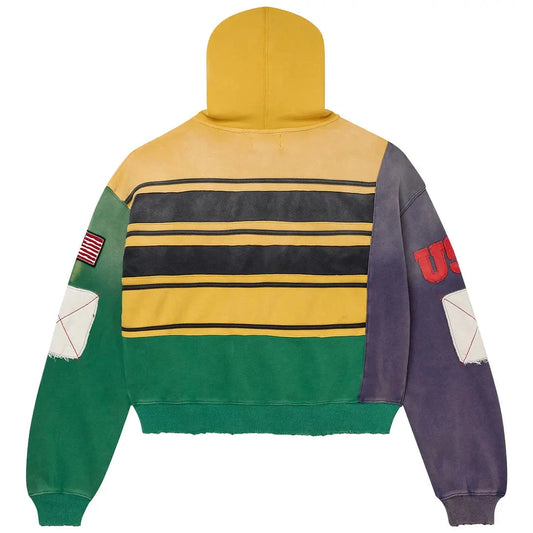 VALE FOREVER MARDI GRAS COLLAGE ZIP UP by Vale Forever