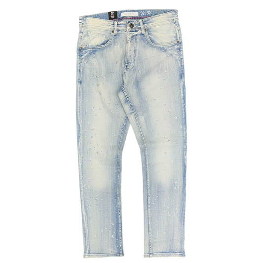ARKETYPE ALLOVER RHINESTONE JEAN-ICE BLUE by ARKETYPE
