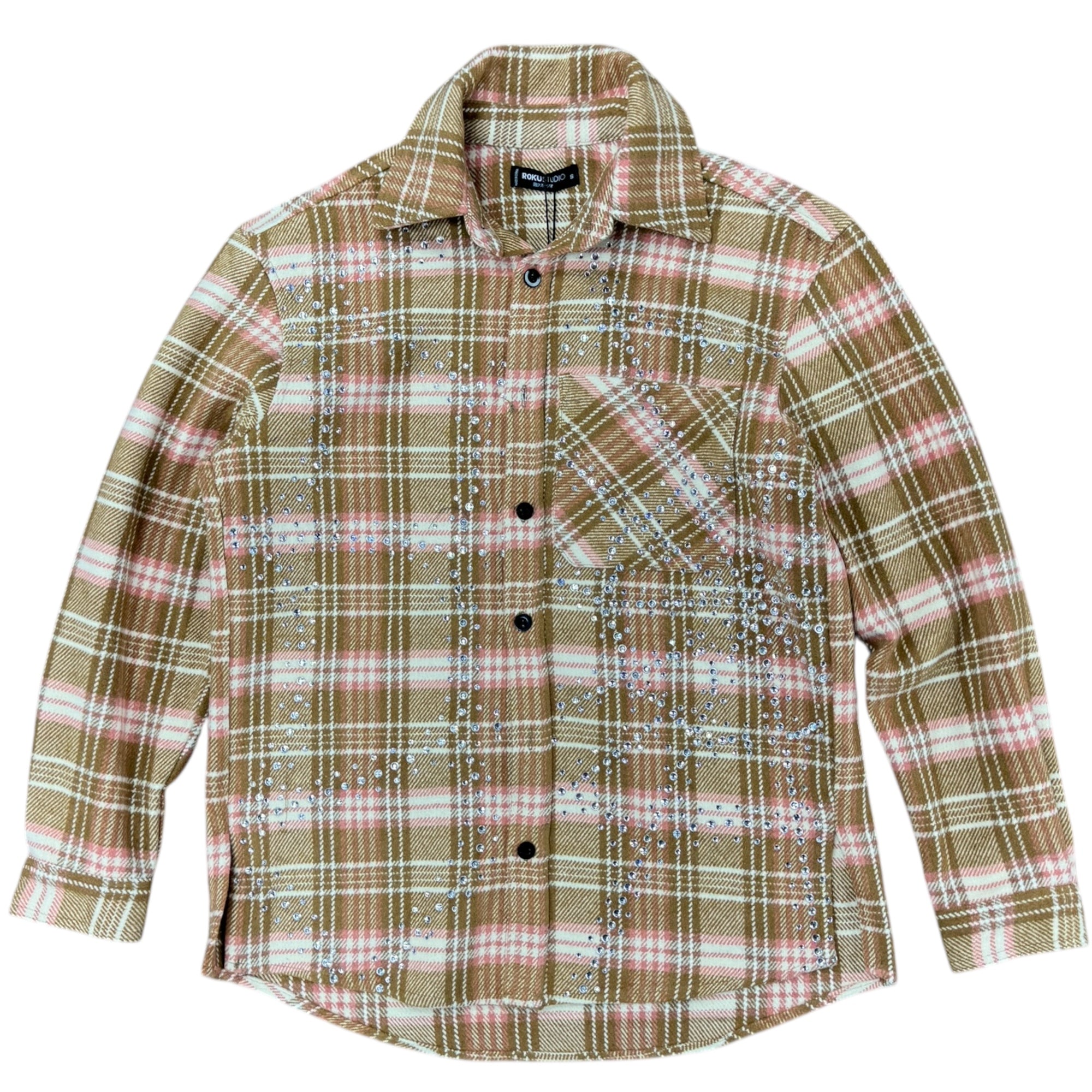 ROKU HEAVY FLANNEL SHIRT WITH RHINESTONES
